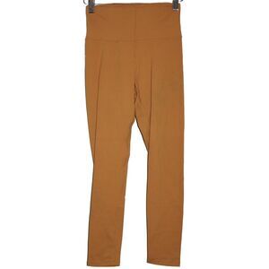 Womens ECHT Yellow Nylon Spandex High Waisted Cropped Scrunch Leggings Size S